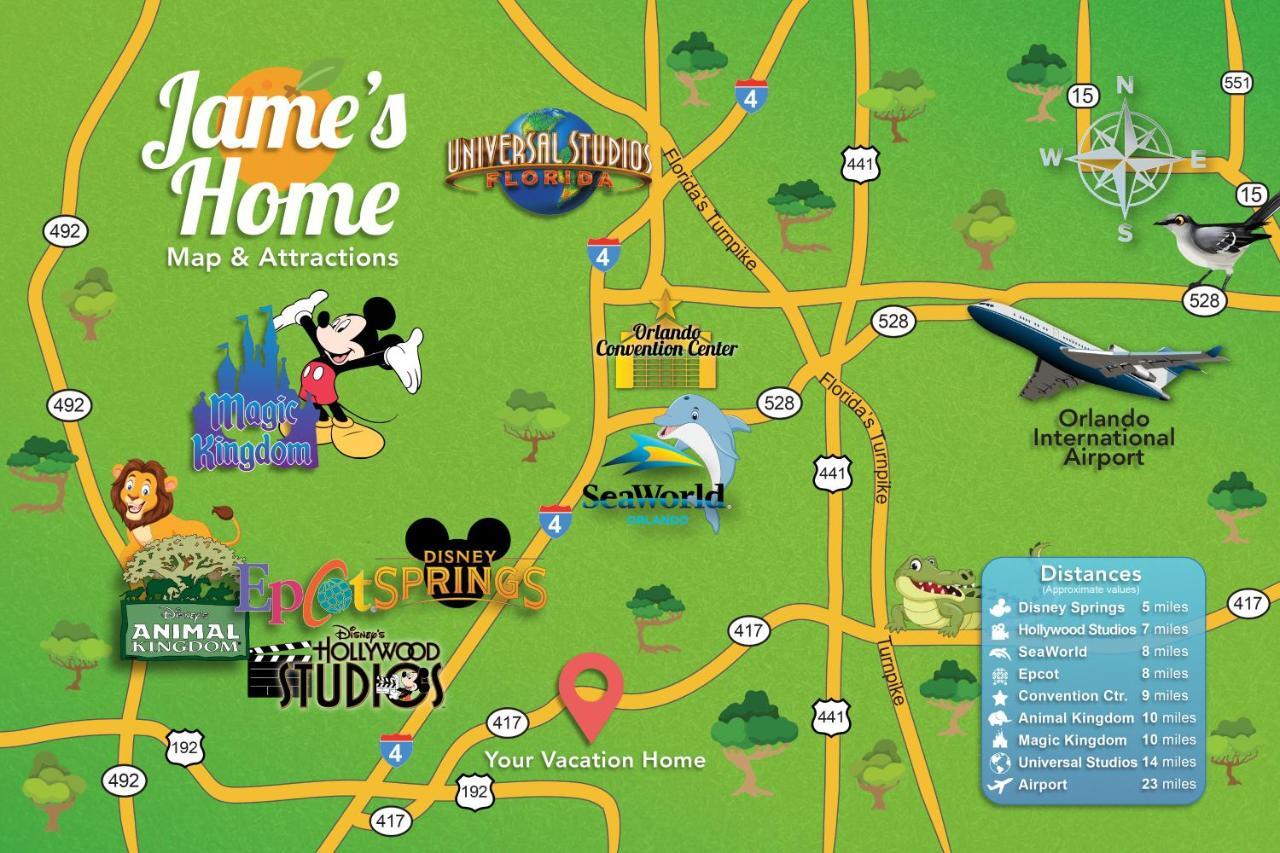 C - New 4 Bedroom Home - 5 Miles To Disney - Free Water Park - Private Pool Кіссіммі Екстер'єр фото